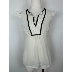 Y2K VTG SOULMATES Empire Waist Blouse Size XS S  Retro Sheer Fairy Cottagecore